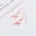 wholesale 925 Sterling Silver Pink Opal Starfish Dangle Earrings - Nautical Hawaiian Ocean Jewellery for Women-0-1