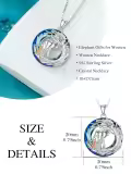 TOUPOP Sterling Silver Blue Crystal Elephant Necklace For Women-0-3