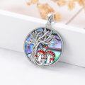 wholesale 925 Sterling Silver Mushroom & Tree of Life Abalone Shell Pendant Necklace-0-2