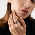 wholesale Sterling Silver Valentine s Day Angel Devil Wings Adjustable Ring Jewelry Gift-0-3