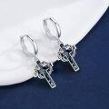 wholesale 925 Sterling Silver Cross & Crown Of Thorns Huggie Hoop Earrings For Men/Women-0-1