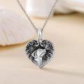 wholesale 925 Sterling Silver Heart Shaped Dog & Butterfly Memorial Keepsake Urn Necklace for Ashes - Pet Loss Gift-0-1