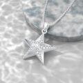 wholesale 925 Sterling Silver Cubic Zirconia Star Pendant Necklace Gift for Mother Wife Girlfriend Daughter Sister Friends-0-2