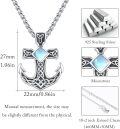wholesale  Sterling Silver Moonstone Opal Turquoise Malachite Celtic Knot Anchor Necklace -0-17