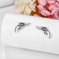 wholesale 925 Sterling Silver Vintage Style Cowboy Gun Shape Stud Earrings for Women Girls Country Western Wear Accessories Gift 4cm Long-0-2