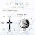 wholesale 925 Sterling Silver Black Onyx Celtic Cross Pendant Necklaces for Men & Women-0-1
