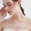 wholesale 14k Gold White Pearl Pendant Necklace With Floral Design For Women-0-1