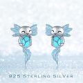 wholesale Sterling Silver & Turquoise Axolotl Stud Earrings 10.6mm-16mm Regeneration Symbol Hypoallergenic Lightweight-0-5