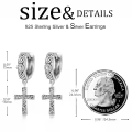 wholesale 925 Sterling Silver 925 Black Gold Plated Celtic Knot Cross Huggie Hoop Earrings Wholesale with Cubic Zirconia for Men & Women-0-3