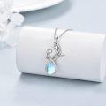 wholesale 925 Sterling Silver Moonstone Mother Daughter Pendant Necklaces Gifts for Women-0-2