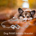 wholesale 925 Sterling Silver Infinity Paw Print Heart Bracelet for Women -0-3