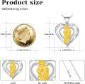 wholesale 925 Sterling Silver Heart-Shaped Saint Jude Pendant Necklace with CZ Accents and Cross Design-0-5