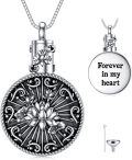 wholesale TOUPOP Oxidation Louts Urn Necklace For Ashes Cremation Jewelry For Ashes Memorial Jewelry Gift For Gilrs Women W/funnel Filler -0-1