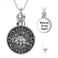TOUPOP 14K Gold Lotus Stone Urn Necklace for Ashes Memorial Jewelry with Funnel-0-1