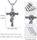 wholesale 925 Sterling Silver Crucifix Necklace with Jesus Christ Pendant - Religious Protection Jewelry for Men & Women -0-3