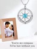 wholesale Sterling Silver Compass Necklace I d Be Lost Without You Love Gift for Wife Girlfriend Her Anniversary Birthday-0-23