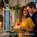 wholesale 925 Sterling Silver Turquoise Wood Bar Necklace, 18+2 Chain, Hypoallergenic, Gift Box-0-4