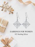 wholesale 925 Sterling Silver Celtic Knot Dangle Drop Earrings for Women Irish Jewelry Christmas Gift Ideas-0-4
