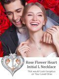 TOUPOP Sterling Silver & Rose A-Z Initial Pendant Necklace-0-1