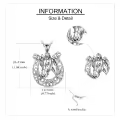 wholesale 925 Sterling Silver Celtic Knot Horse Head Pendant Necklaces Wholesale Good Luck Charm Jewelry for Women and Girls-0-2