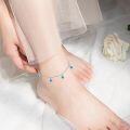 wholesale Sterling Silver Turquoise Stone Anklet for Women Mother s Day Gift-0-3