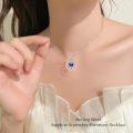 wholesale TOUPOP Sapphire September Birthstone Necklace 925 Sterling Silver Moon And Star Pendant Necklace Celtic Moon Sapphire Jewelry Anniversary Birthday Christmas Gifts For Women Wife Mom Her -0-1