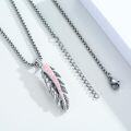 wholesale 925 Sterling Silver Pink Opal Feather Pendant Necklace for Women - Native American Style s-0-1