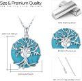 wholesale 925 Sterling Silver Turquoise Tree of Life Pendant Necklace-0-1