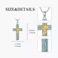 wholesale 925 Sterling Silver Turquoise Cross Birthstone Pendant Necklaces for Women and Moms - 12 Months -0-4