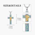 wholesale Sterling Silver Turquoise Cross Birth Flower Necklace 12 Month Pendant for Women Mom-0-24