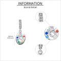 wholesale 925 Sterling Silver Artist Palette Charm Beads Fits Bracelets Necklace Jewelry for Women-0-3