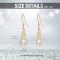 wholesale 14K Gold Celtic Knot Pearl Drop Dangle Earrings Irish for Her-0-4