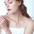 wholesale 925 Sterling Silver Survivor Awareness Ribbon Heart Swarovski Crystal Rose Gold Pendant Necklace-0-4