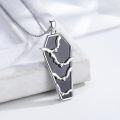 wholesale 925 Sterling Silver Black Onyx Coffin with Bats Pendant Necklace-0-2