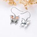 wholesale 925 Sterling Silver Bat Skull Drop Earrings 2 Long Halloween Jewelry for Women Girls Gift-0-2