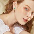 wholesale 925 Sterling Silver Green Clover Stud Earrings Minimalist Hypoallergenic Jewelry for Women Ladies-0-2