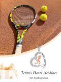 wholesale 925 Sterling Silver Tennis Girl Heart Pendant Necklace Rose Gold Never Give Up-0-5
