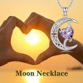 wholesale TOUPOP Alexandrite June Birthstone Necklace 925 Sterling Silver Moon And Star Pendant Necklace Celtic Moon Alexandrite Jewelry Anniversary Birthday Christmas Gifts For Women Wife Mom Her -0-2