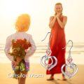 wholesale 925 Sterling Silver Crystal Mother's Day Gift Rose Flower Heart Shape Dangle Earrings for Women-0-1
