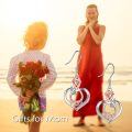 wholesale 925 Sterling Silver Crystal Mother's Day Gift Rose Flower Heart Shape Dangle Earrings for Women-0-1