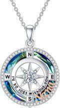 wholesale TOUPOP I'd Be Lost Without You Compass Necklace For Mom/sister/nana/daughter 925 Sterling Silver Compass Jewelry Gifts For Birthday Christmas Party -0-0