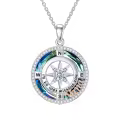 TOUPOP Sterling Silver Compass Necklace Jewelry Gift For Women-0-0
