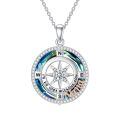 TOUPOP Sterling Silver Compass Necklace Jewelry Gift For Women-0-0