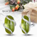 wholesale Sterling Silver Peridot Stud Earrings, 925 Lead & Nickel Free Hypoallergenic August Birthstone Jewelry, Modern Wraparound Green Gemstone Gift for Women-0-3