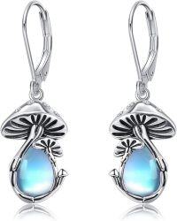 wholesale 925 Sterling Silver Moonstone & Moss Agate Leverback Drop Earrings-Moonstone leverback