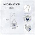 wholesale 925 Sterling Silver Celtic Knot Heart Drop Earrings with Blue Crystal Stone Gift for Her-0-4