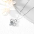 wholesale Sterling Silver Moissanite Love Memorial Photo Projection Necklace, 18 Cable Chain, Heartfelt Gift for Women-0-2