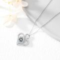 wholesale Sterling Silver Moissanite Love Memorial Photo Projection Necklace, 18 Cable Chain, Heartfelt Gift for Women-0-2
