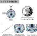 wholesale Sterling Silver Blue Crystal Evil Eye Tree of Life Dangle Earrings Gift-0-4