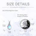 wholesale 925 Sterling Silver Dolphin & Snake Design Blue Moonstone Teardrop Pendant Necklace for Women-0-2